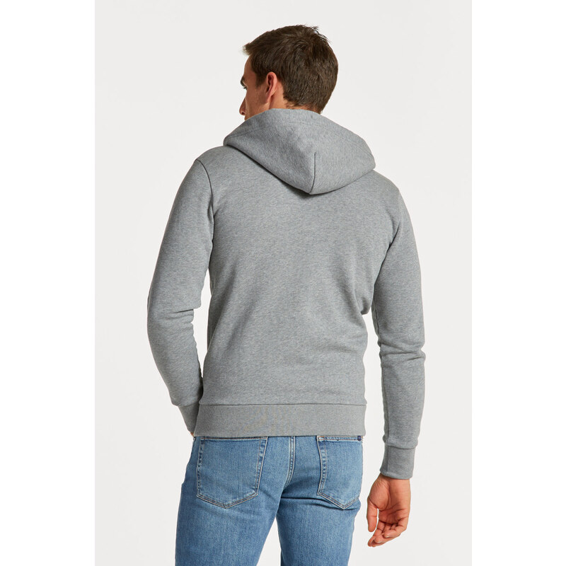 MIKINA GANT REG TONAL SHIELD FULL ZIP HOODIE šedá S