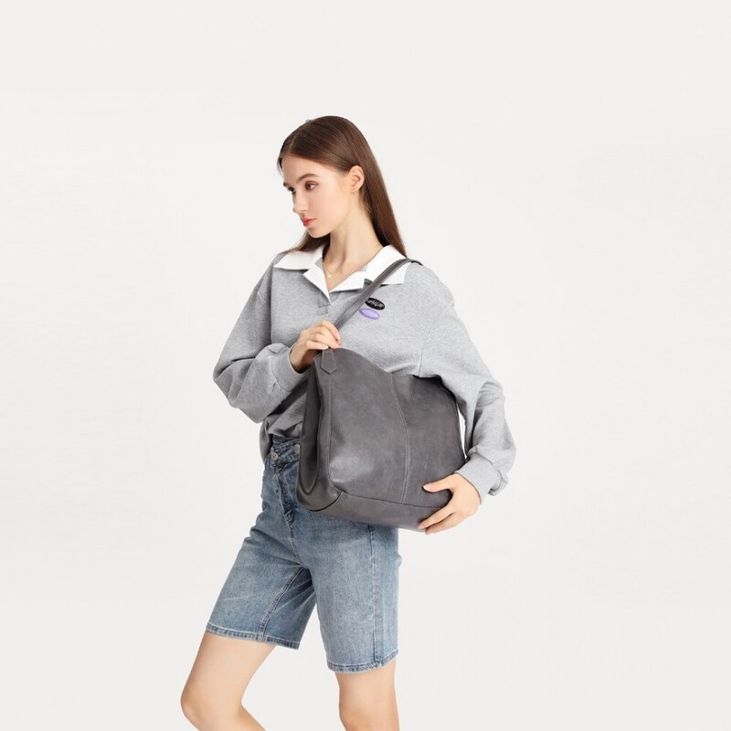 Miss Lulu Kabelka shopper Multiple Pocket Grey