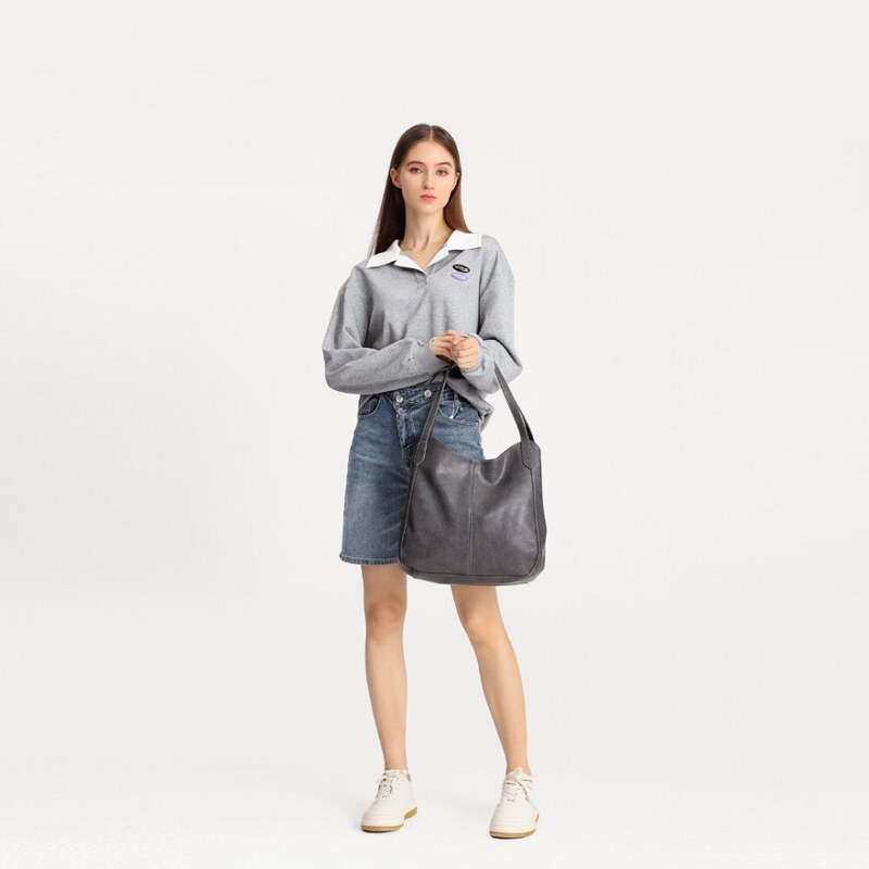 Miss Lulu Kabelka shopper Multiple Pocket Grey