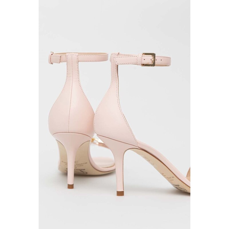 Kožené sandály Elisabetta Franchi růžová barva