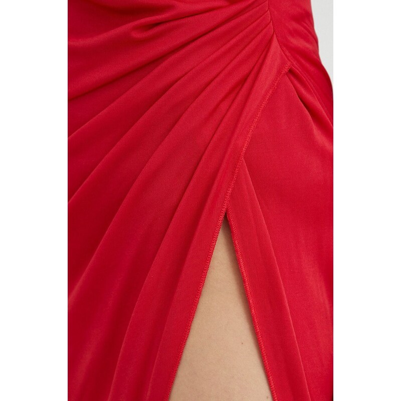 Šaty Pinko červená barva, maxi