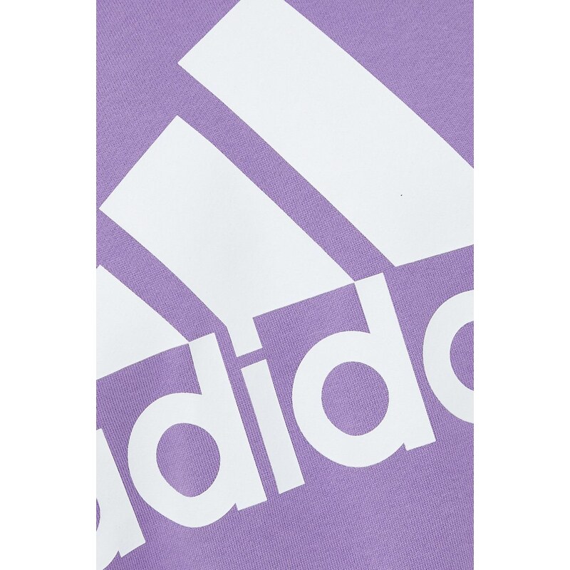 Bavlněná mikina adidas pánská, fialová barva, s potiskem
