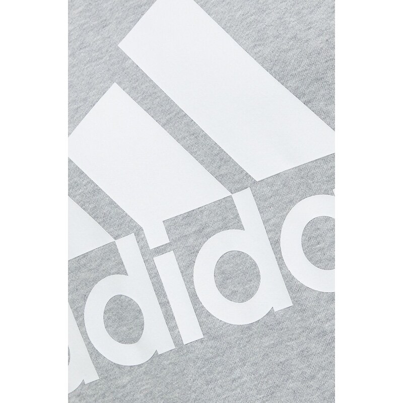 Bavlněná mikina adidas pánská, šedá barva, s potiskem