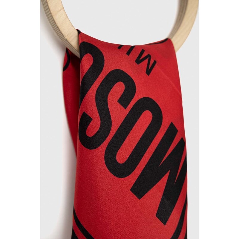Hedvábný kapesníček Moschino x Smiley červená barva