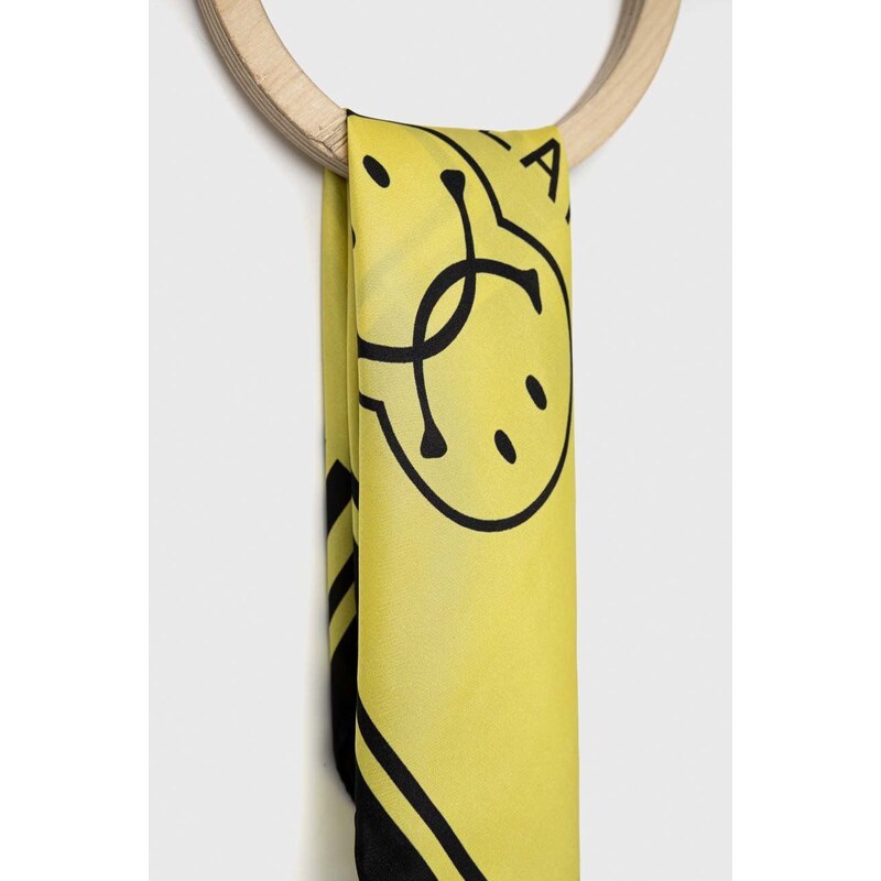 Hedvábný kapesníček Moschino x Smiley žlutá barva