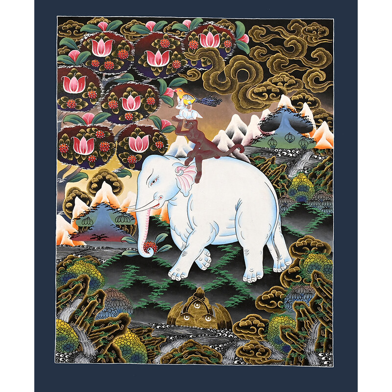 Nepál Malovaný obraz THANGKA 40x48 cm