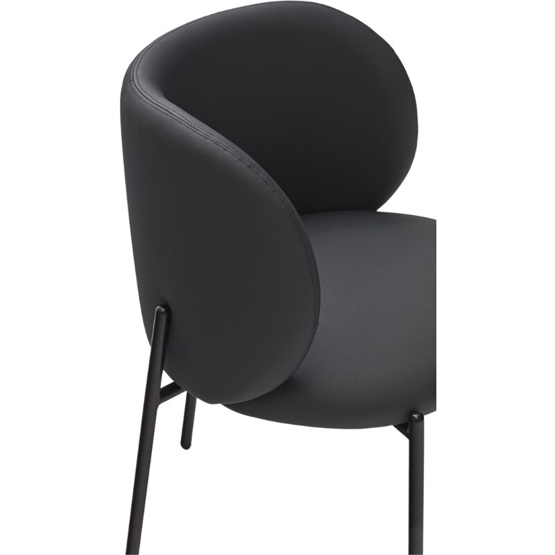 Černá koženková jídelní židle Teulat Mogi
