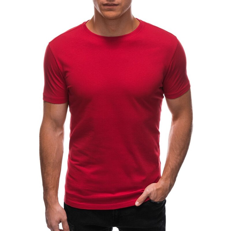 Buďchlap Červené bavlněné tričko s krátkým rukávem TSBS-0100