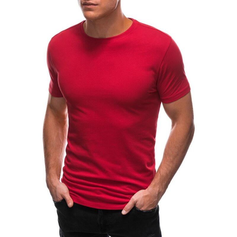 Buďchlap Červené bavlněné tričko s krátkým rukávem TSBS-0100