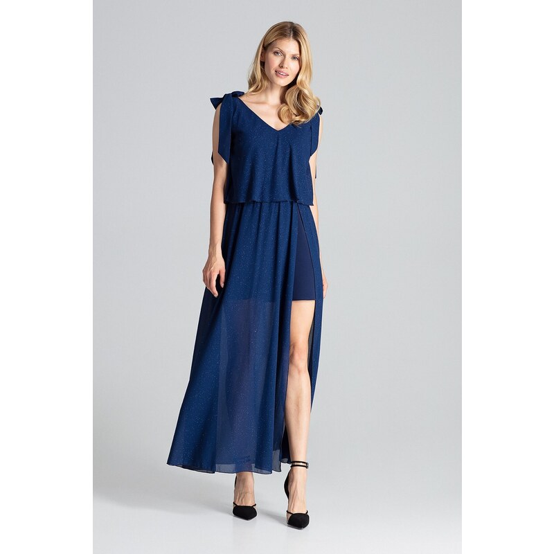 FIGL Dlouhé šaty M691 Navy