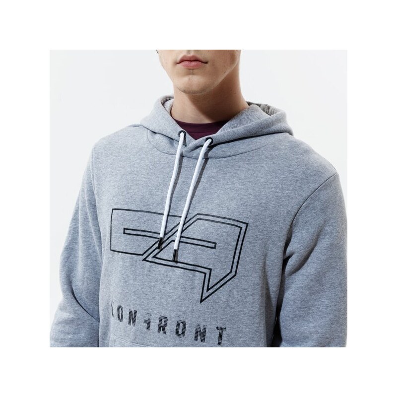 Confront Mikina S Kapucí Logo Hoody Grey Muži Oblečení Mikiny CF121BLM24002