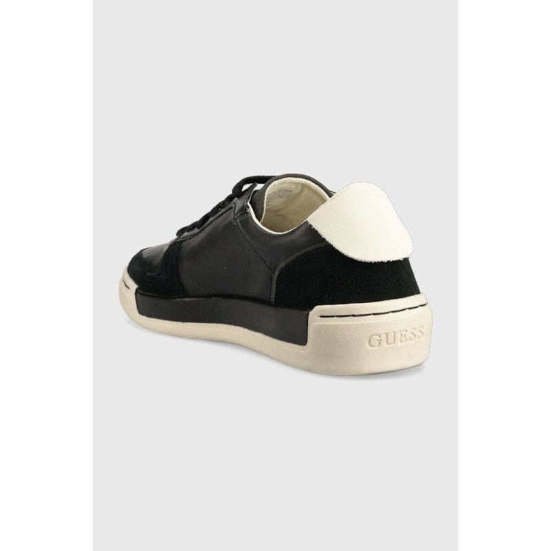 Sneakers boty Guess Strave Vintage černá barva, FM5STV LEA12 BLACK