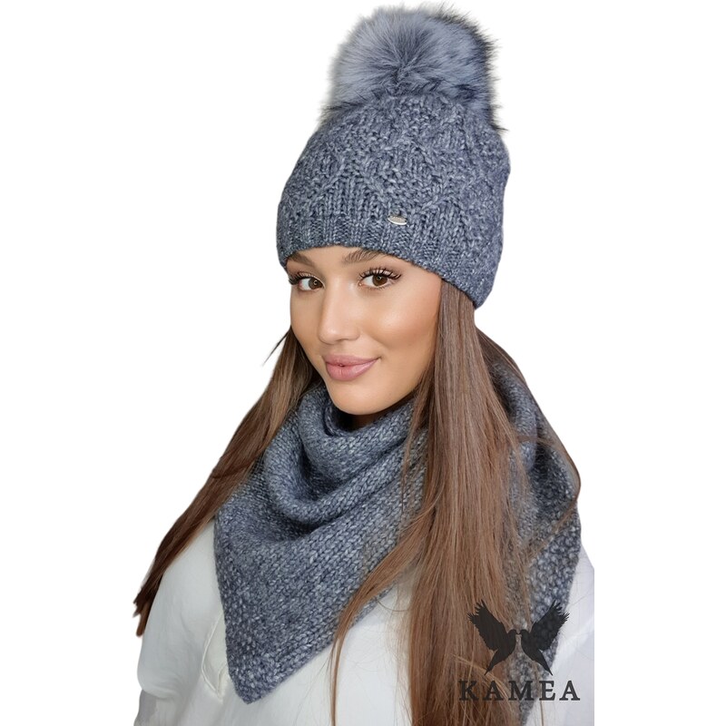 Dámský set Kamea Kamea_Set_Hat&Scarf_K.22.219.06_Grey