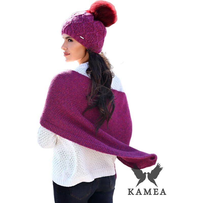 Dámský set Kamea Kamea_Set_Hat&Scarf_K.22.219.20_Raspberry