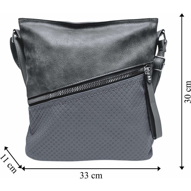 Tapple Středně šedá crossbody kabelka s šikmou kapsou