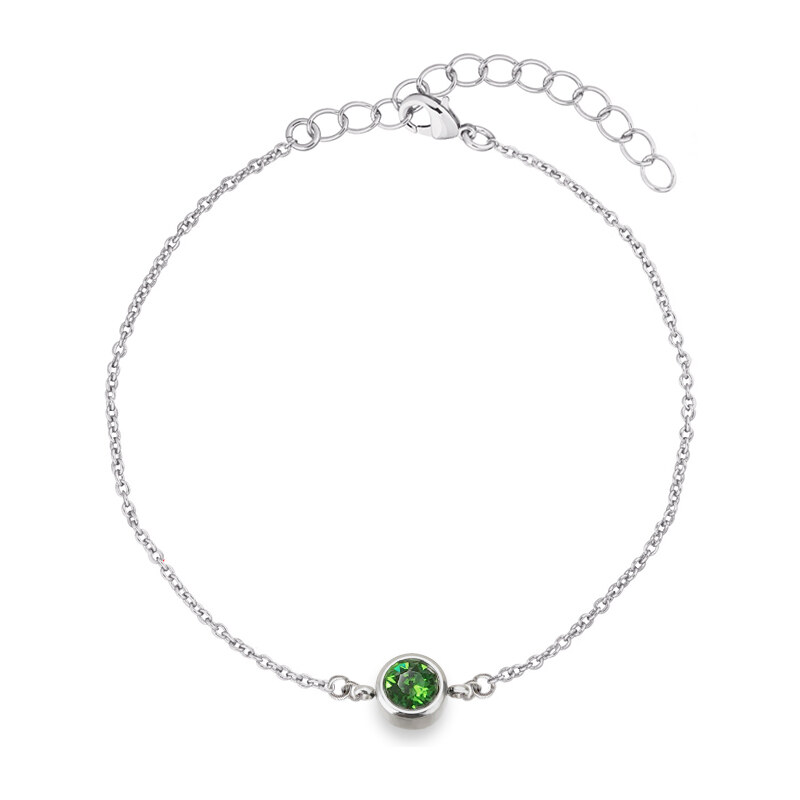 Jewellis ČR Jewellis ocelový náramek Chaton Deluxe s krystaly Swarovski - Fern Green