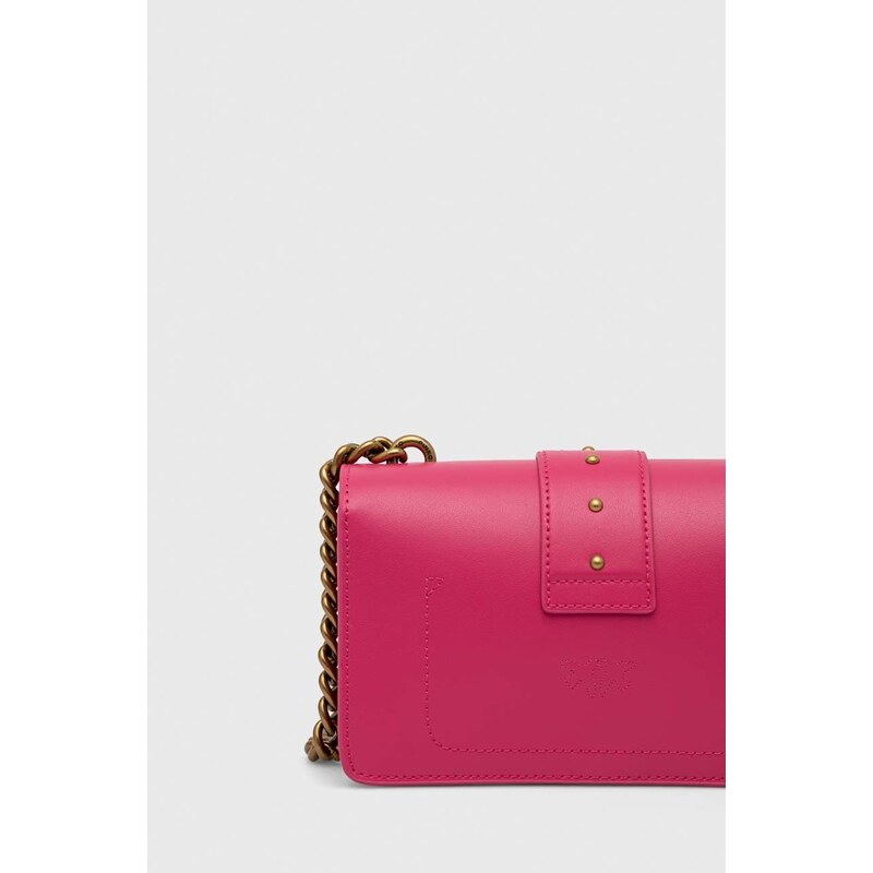 Kožená kabelka Pinko fialová barva, 100058.A0F1