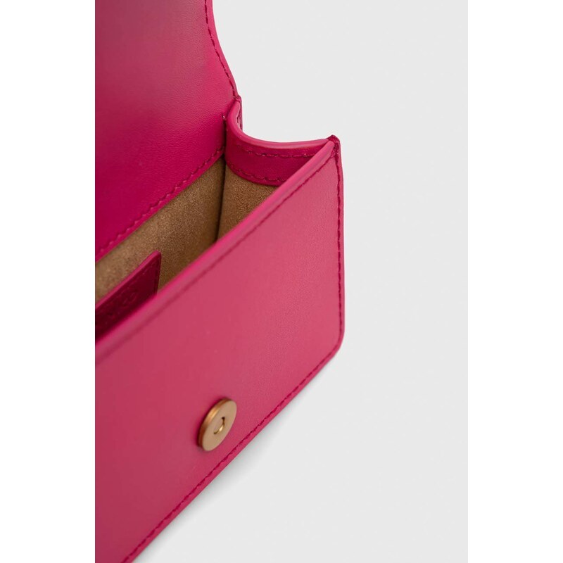 Kožená kabelka Pinko fialová barva, 100064.A0F1