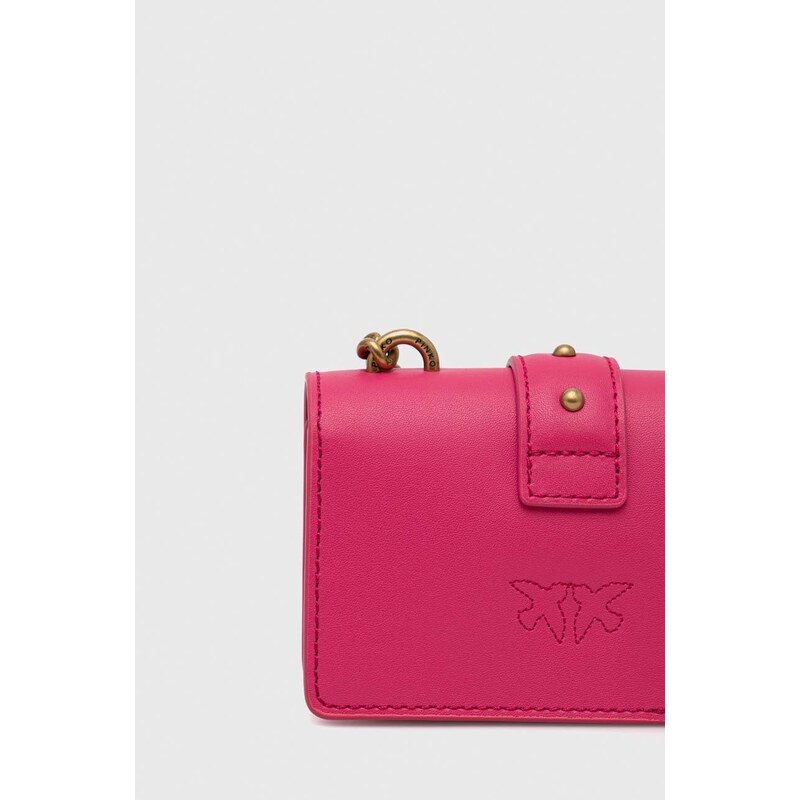 Kožená kabelka Pinko fialová barva, 100064.A0F1