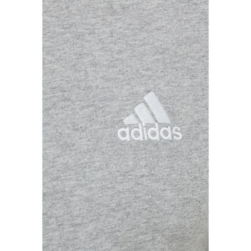 Bavlněné tričko adidas šedá barva, IC9337