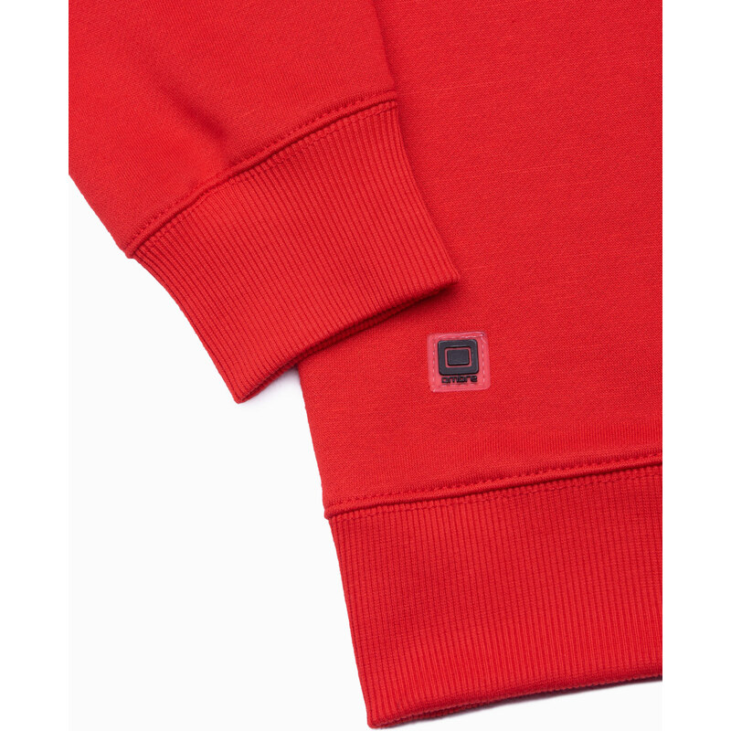 Ombre Clothing Pánská mikina bez kapuce - červená B978