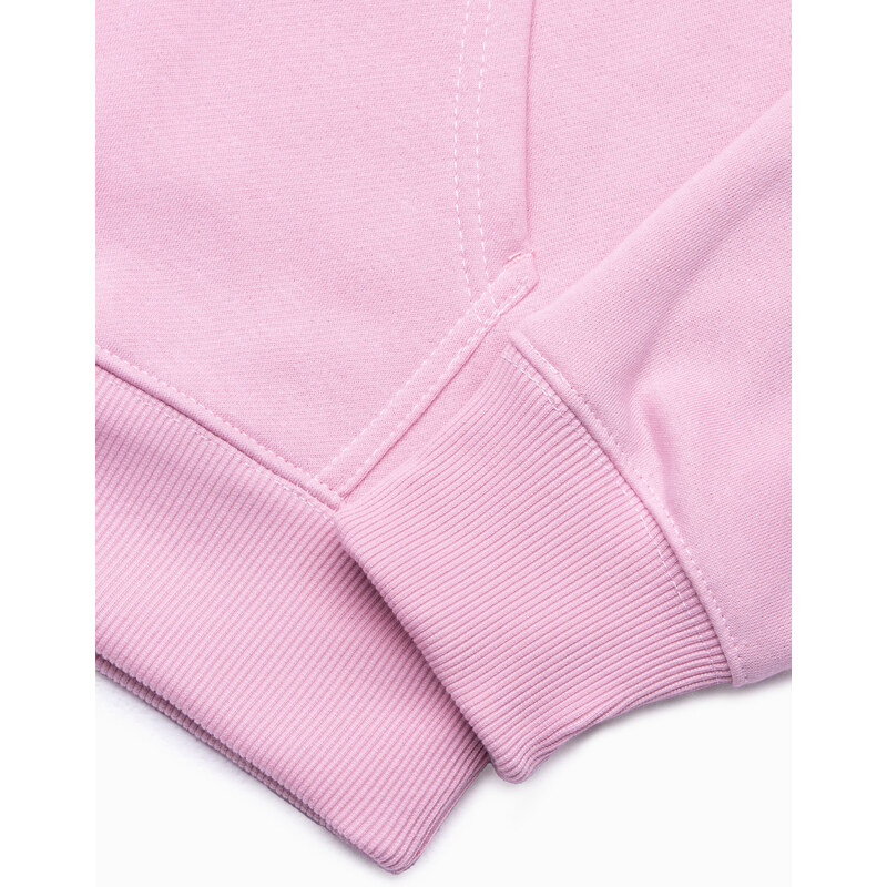 Ombre Clothing Pánská mikina s potiskem a kapucí - růžová B1351