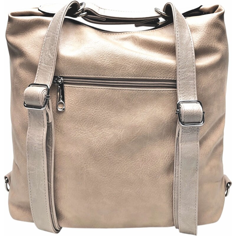 Tapple Moderní světle hnědý kabelko-batoh z eko kůže