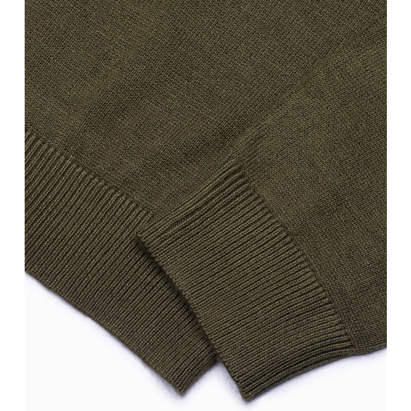 Ombre Clothing Pánský svetr - tmavě olivová V7 E178
