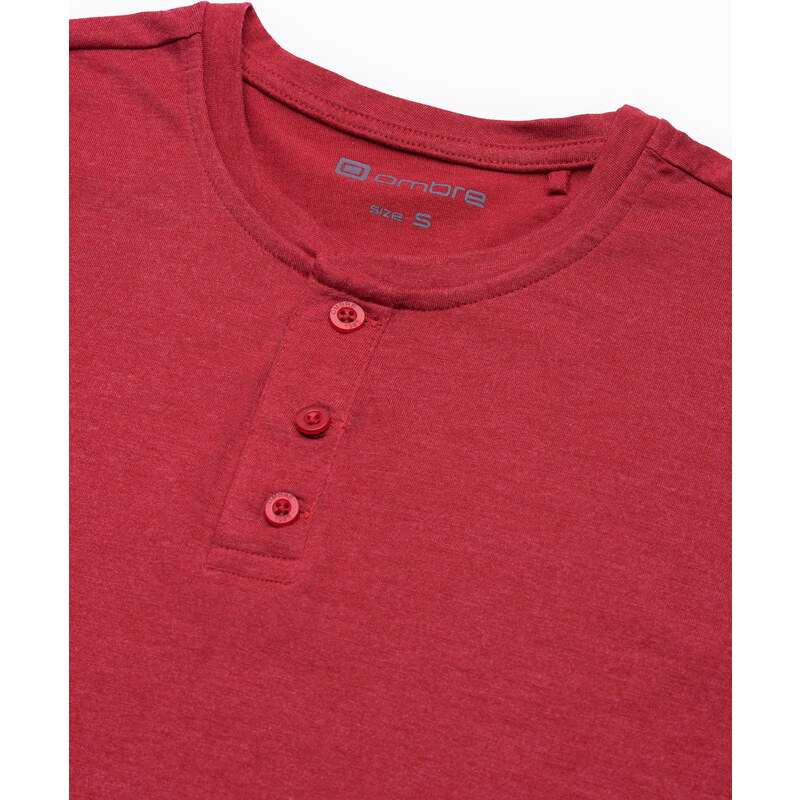 Ombre Clothing Pánské tričko bez potisku - červená S1390