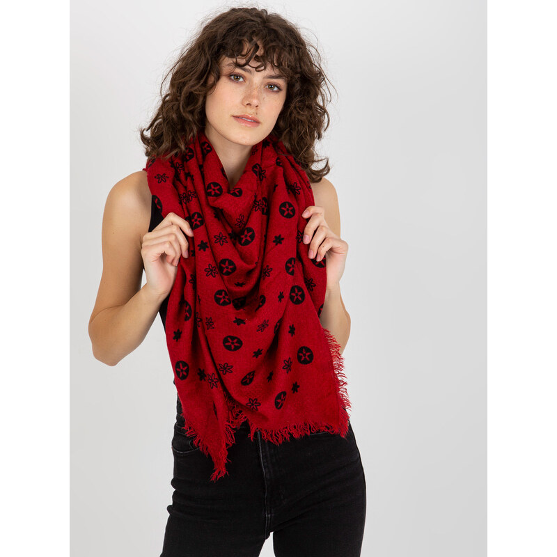 Fashionhunters Dámský šátek s potiskem - červená