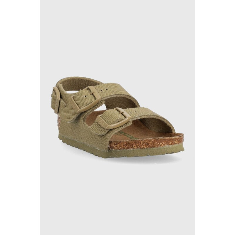 Dětské sandály Birkenstock Milano zelená barva