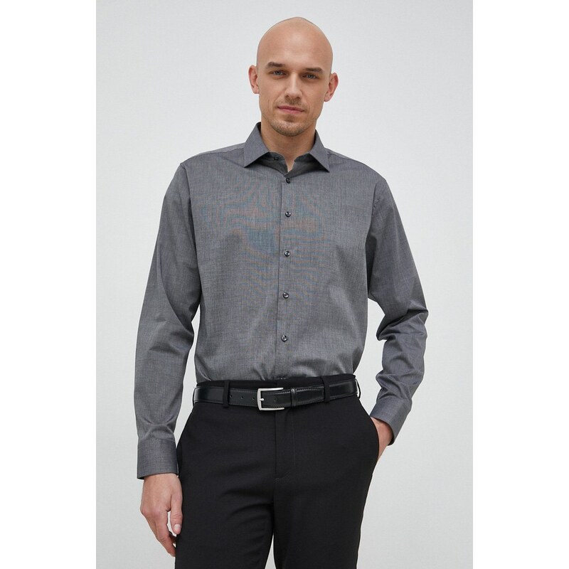 Košile Seidensticker Shaped šedá barva, slim, s klasickým límcem, 01.241600
