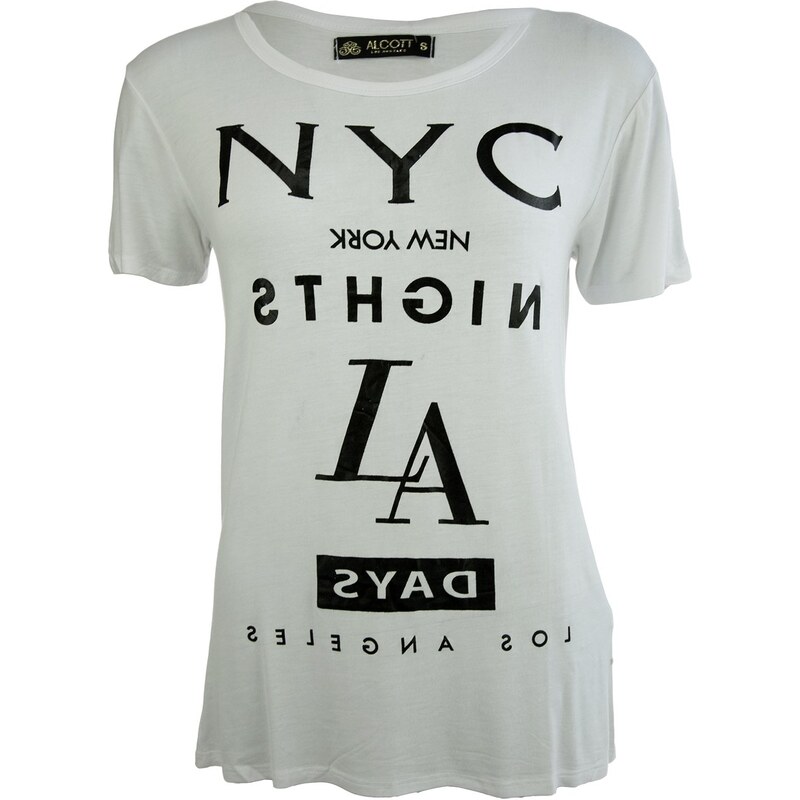ALCOTT tričko NYC LA Days - white