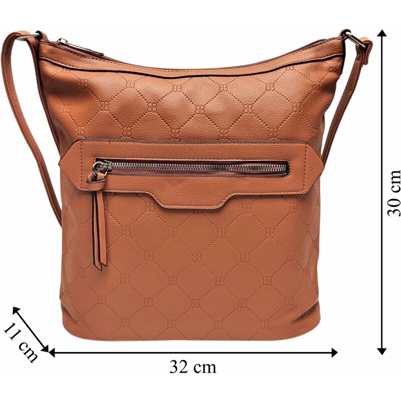 Tapple Středně hnědá crossbody kabelka se vzory