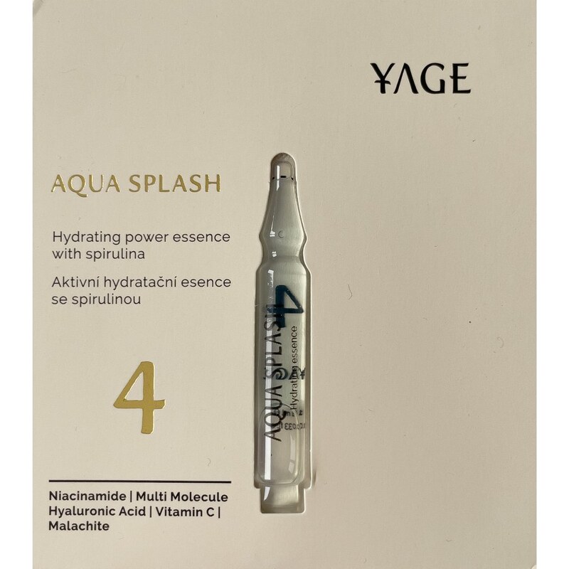 YAGE ORGANICS č. 4 Hydratační esence s multi molekulární KH a niacinamidem AQUA SPLASH 1 ks