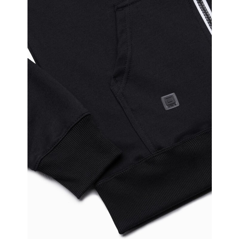 Ombre Clothing Bluza męska rozpinana z kapturem BASIC - czarna V1 B977