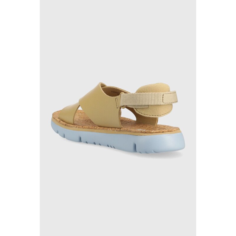 Kožené sandály Camper Oruga Sandal dámské, béžová barva, K200157.048