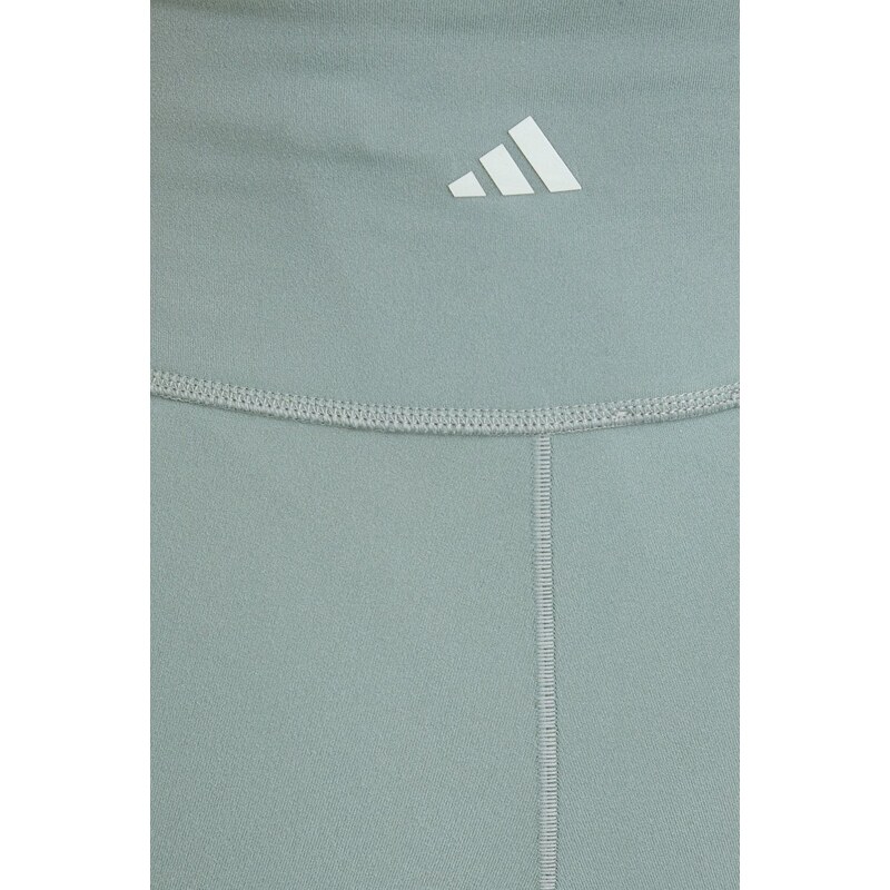 Šortky na jógu adidas Performance Yoga Studio zelená barva, high waist