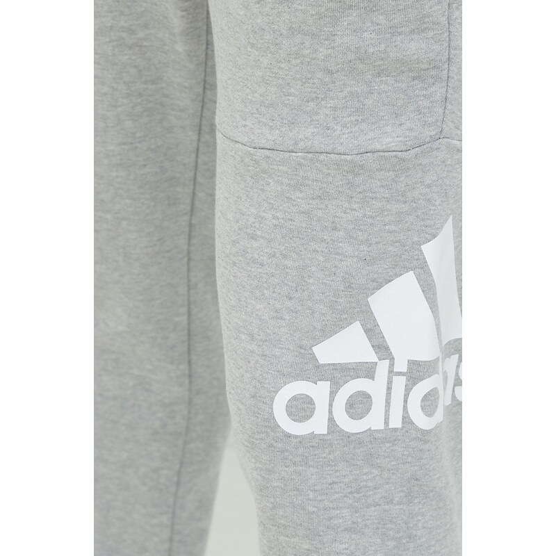 Bavlněné tepláky adidas šedá barva, s potiskem, HA4345