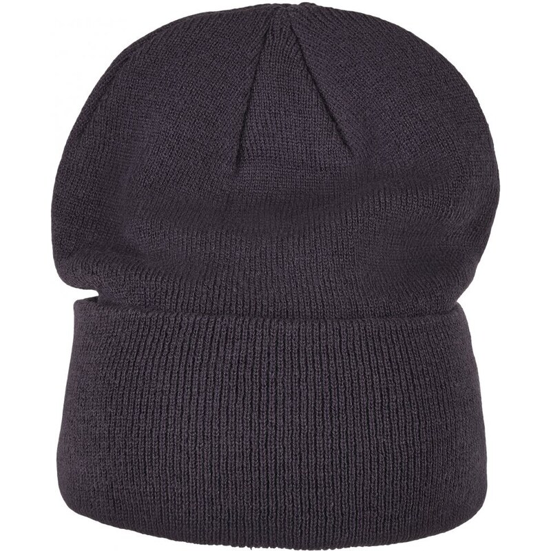 Čepice Urban Classics Leatherpatch Long Beanie - plum