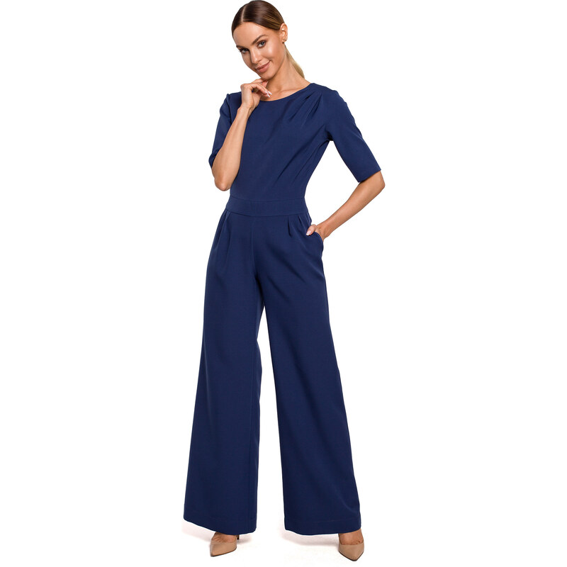 Made Of Emotion Woman's Jumpsuit M611 Navy Blue