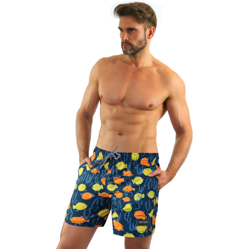 Sesto Senso Man's Beach Shorts Fish