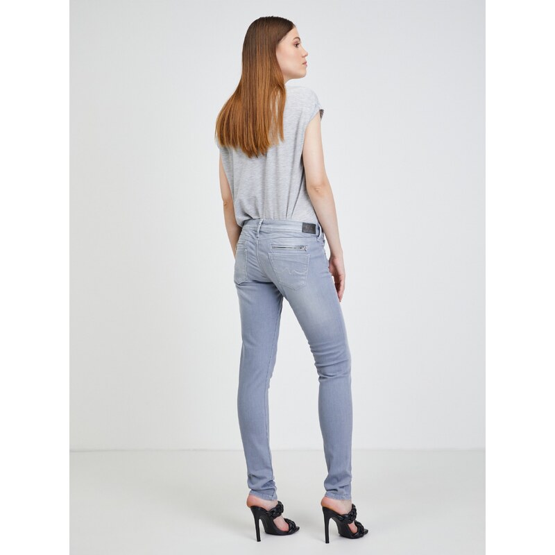 Světle šedé dámské skinny fit džíny Pepe Jeans - Dámské