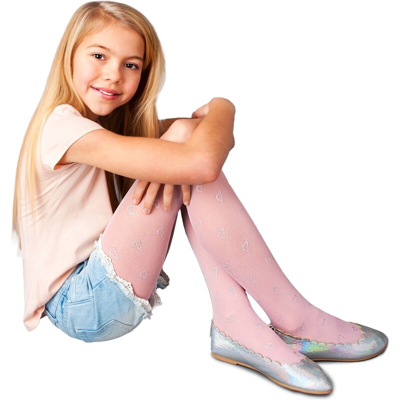 Yoclub Kids's Girls' Microfibre Opaque Pantyhose 40 Den With Pattern RAM-0122G-4640