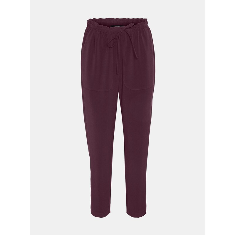 Vínové zkrácené kalhoty VERO MODA