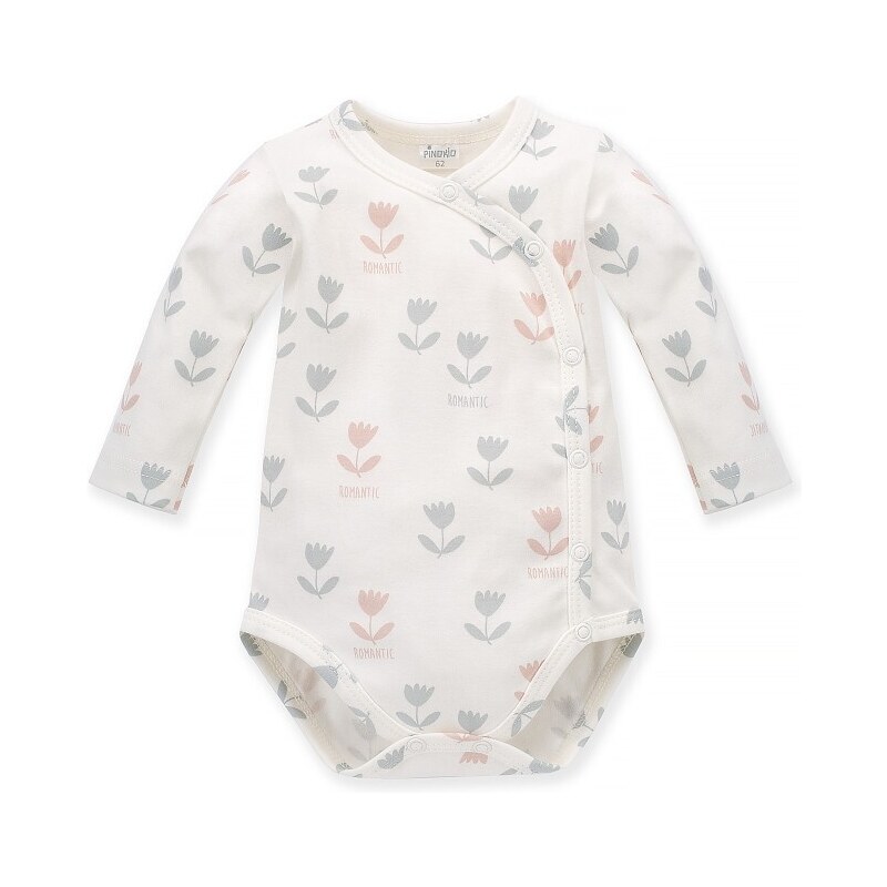 Pinokio Kids's Romantic Buttoned Bodysuit Ecru/Print