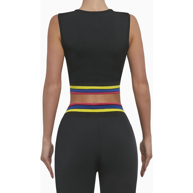 Bas Bleu Crop top CHAMP-TOP 30 sports with colored stripes