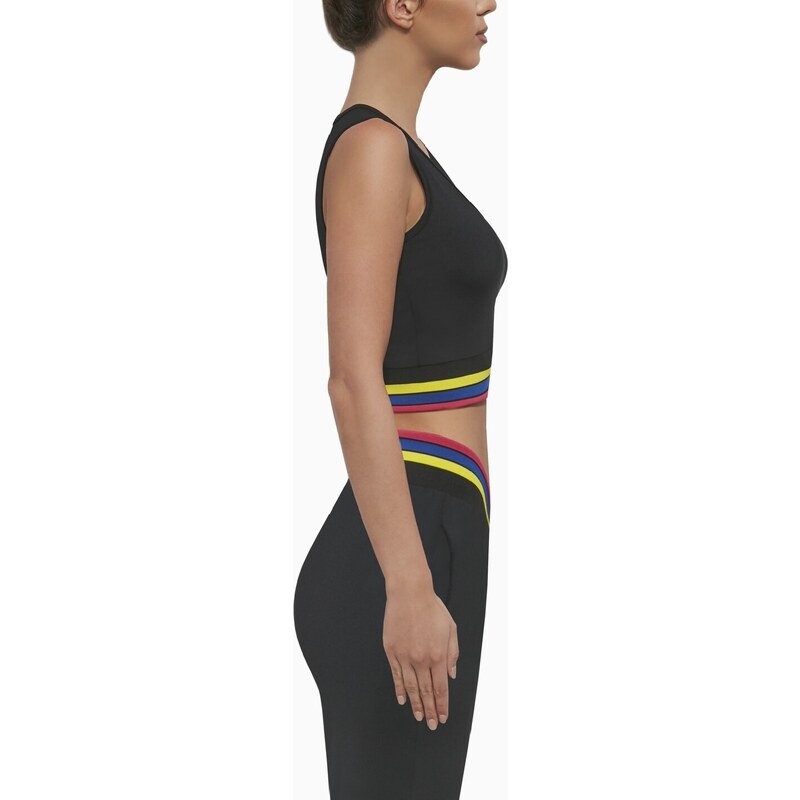 Bas Bleu Crop top CHAMP-TOP 30 sports with colored stripes