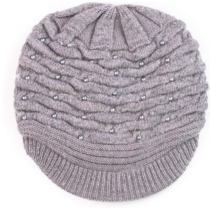 Gray women's hat with Shelvt pearls