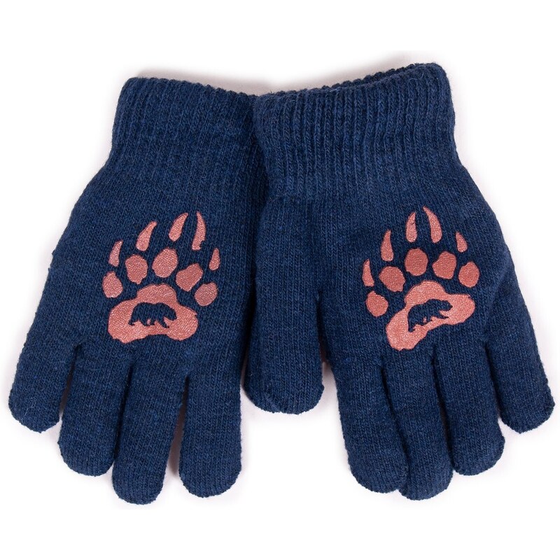 Yoclub Kids's Gloves RED-0200C-AA5A-004 Navy Blue